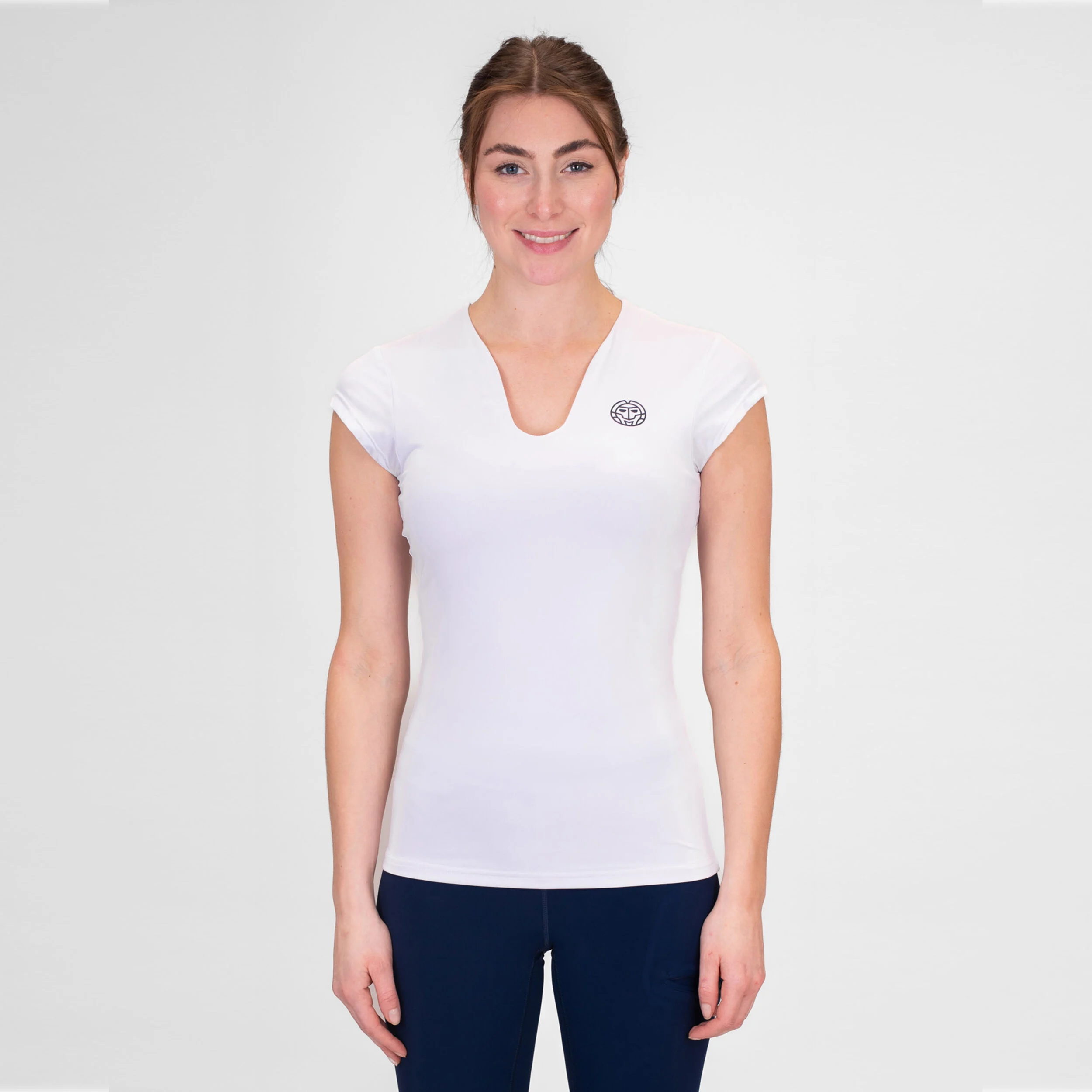 Crew V-Neck T-Shirt Damen - Weiß