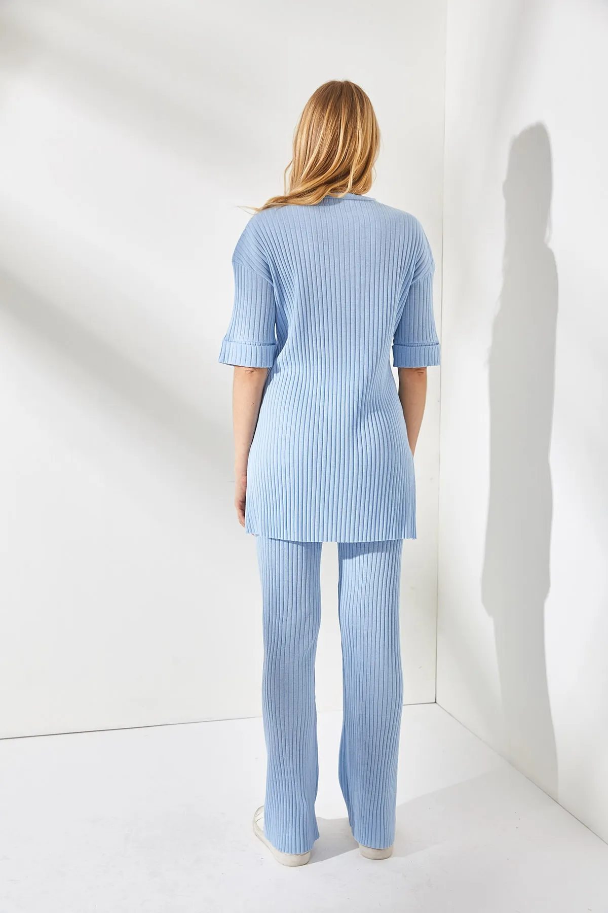 Olalook  Babyblauer kurzärmliger Lycra-Anzug mit Unterteil für Damen TKM-19000191