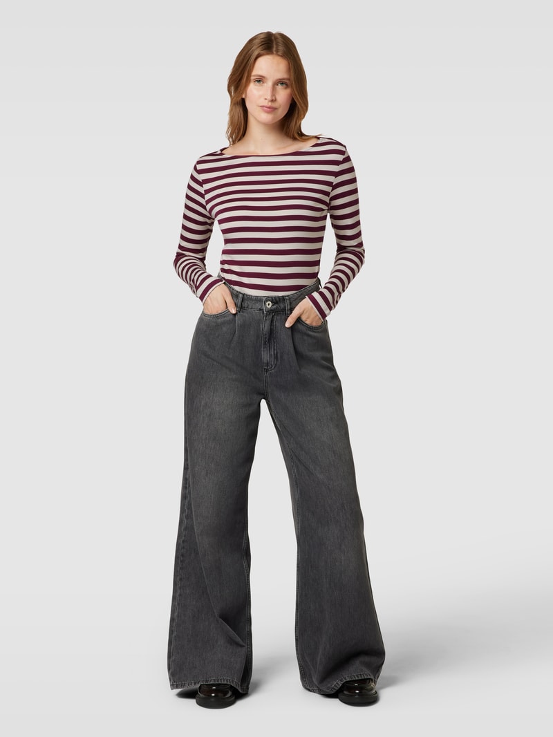 Longsleeve mit Streifenmuster in bordeaux rot