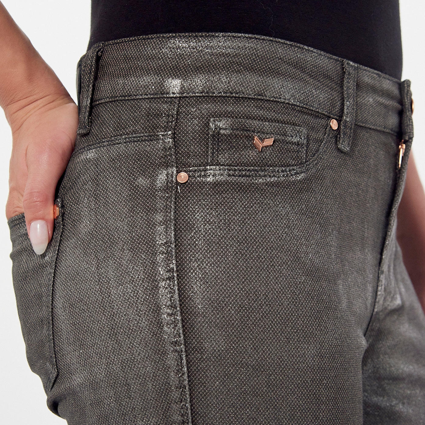 SOHER  Jean skinny enduit Femme