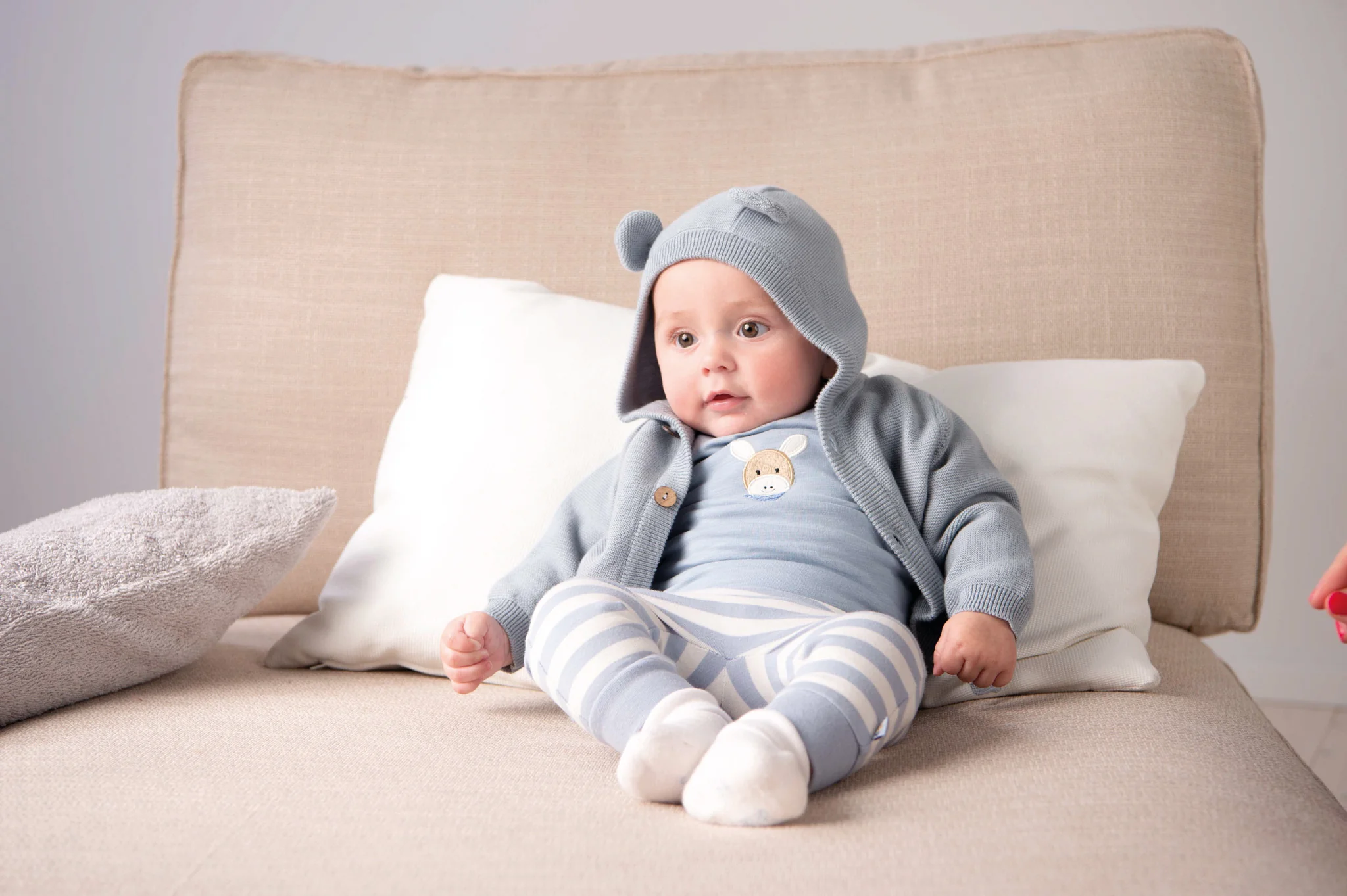 GOTS Babysocken 3er-Pack uni, Ringel und uni