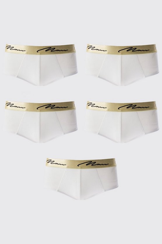 5er-Pack Man Signature Boxershorts mit Gold-Bund