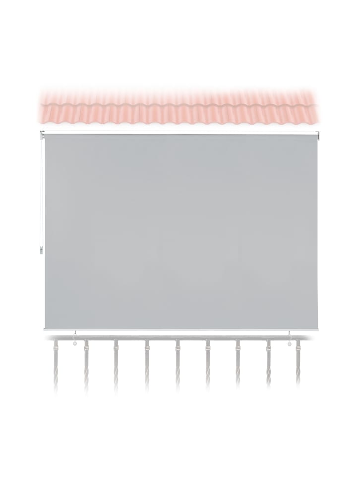 relaxdays Senkrechtmarkise in Grau - (B)180 x (H)140 cm günstig kaufen onesize
