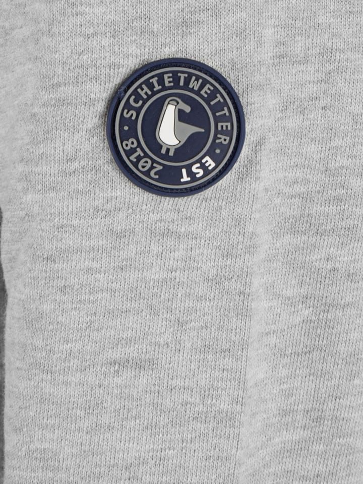 SCHIETWETTER Kinder Hoodie Toni Möwe in grey mel/neon green günstig kaufen