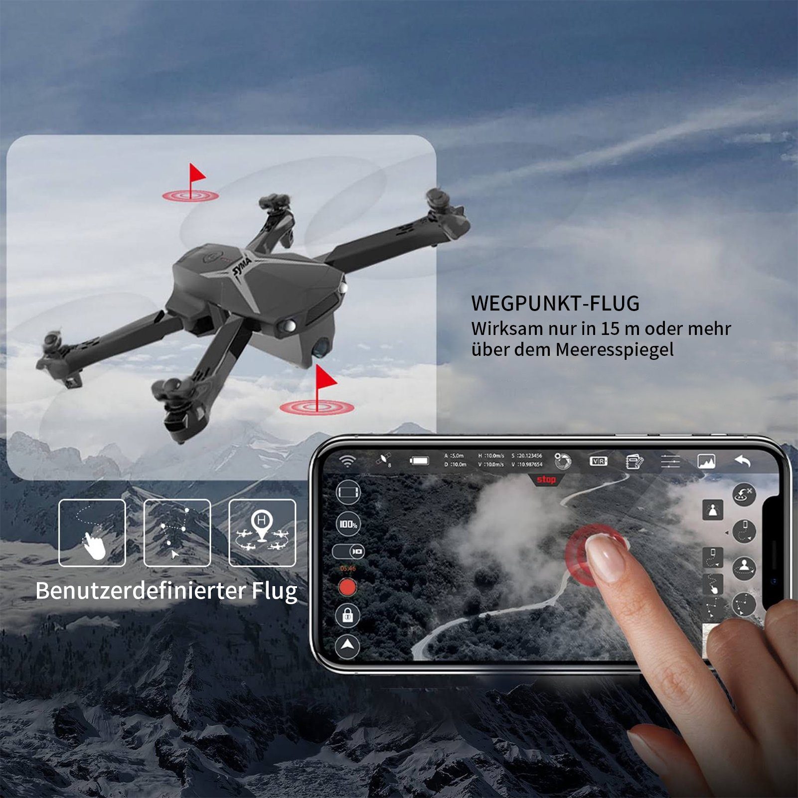 Esun Drohne mit Kamera 4k HD 1080P, RC Drone für Erwachsene und Kinder Drohne (1080P-5G, Set, 27 Mins Lange Flugzeit, Spielzeug und Geschenke)