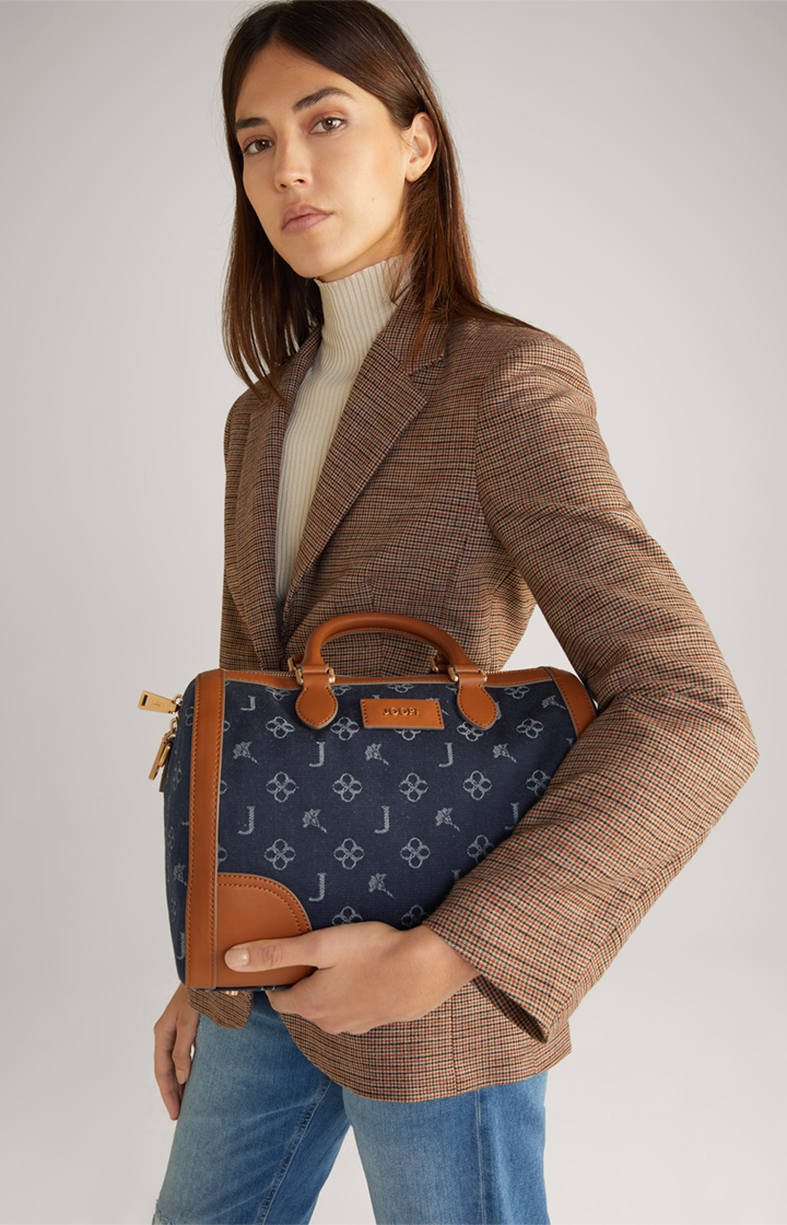 Handtasche Azzurro Aurora in Denim-Blau/Cognac
