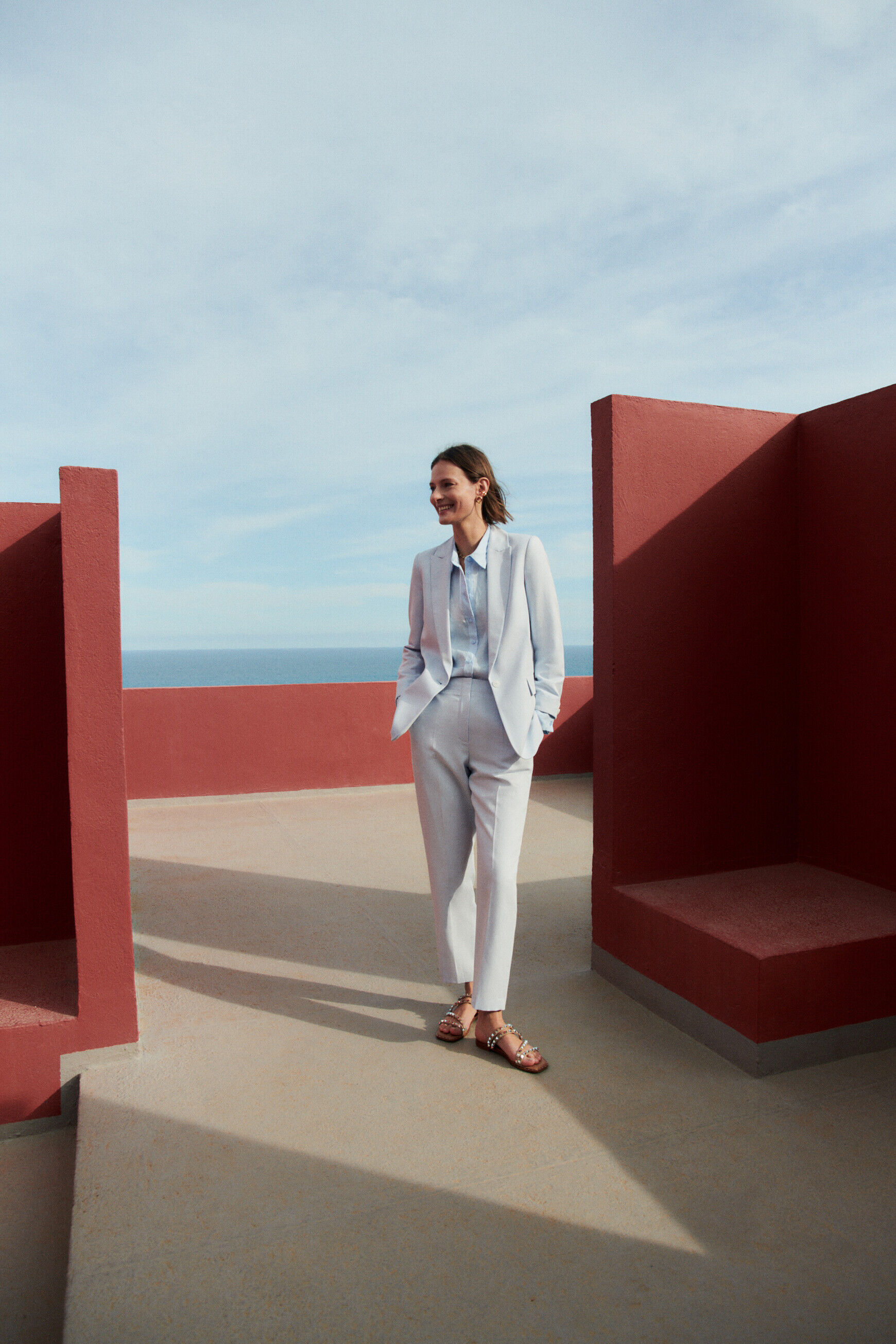 Pantalon psalvador bleu ciel femme