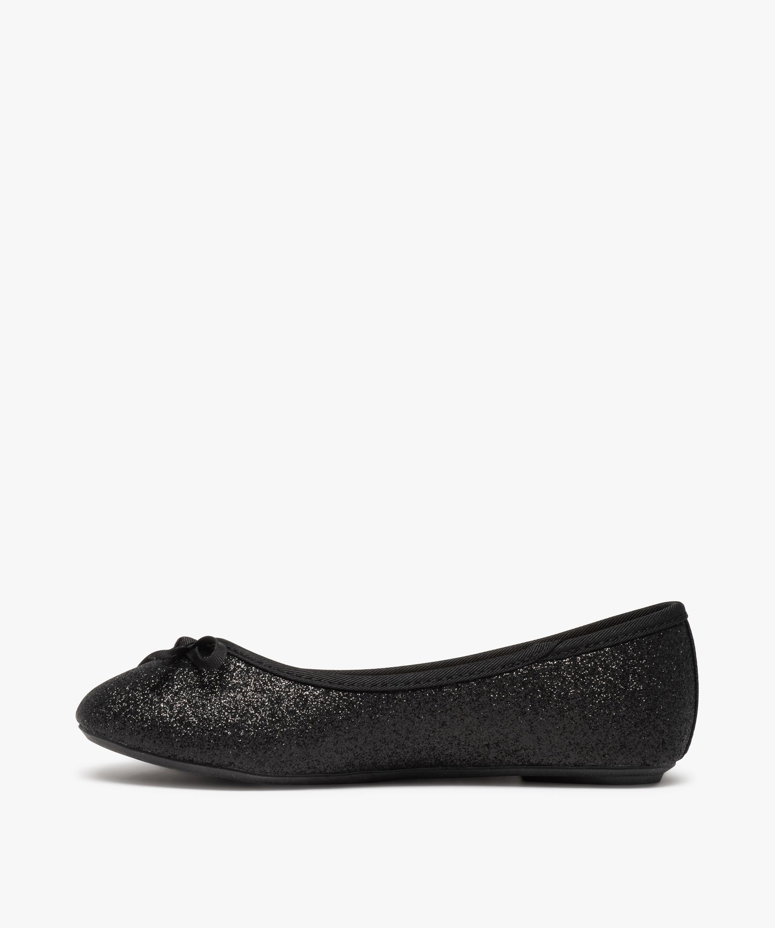 Ballerines fille unies pailletées à n?ud décoratif noir | GEMO