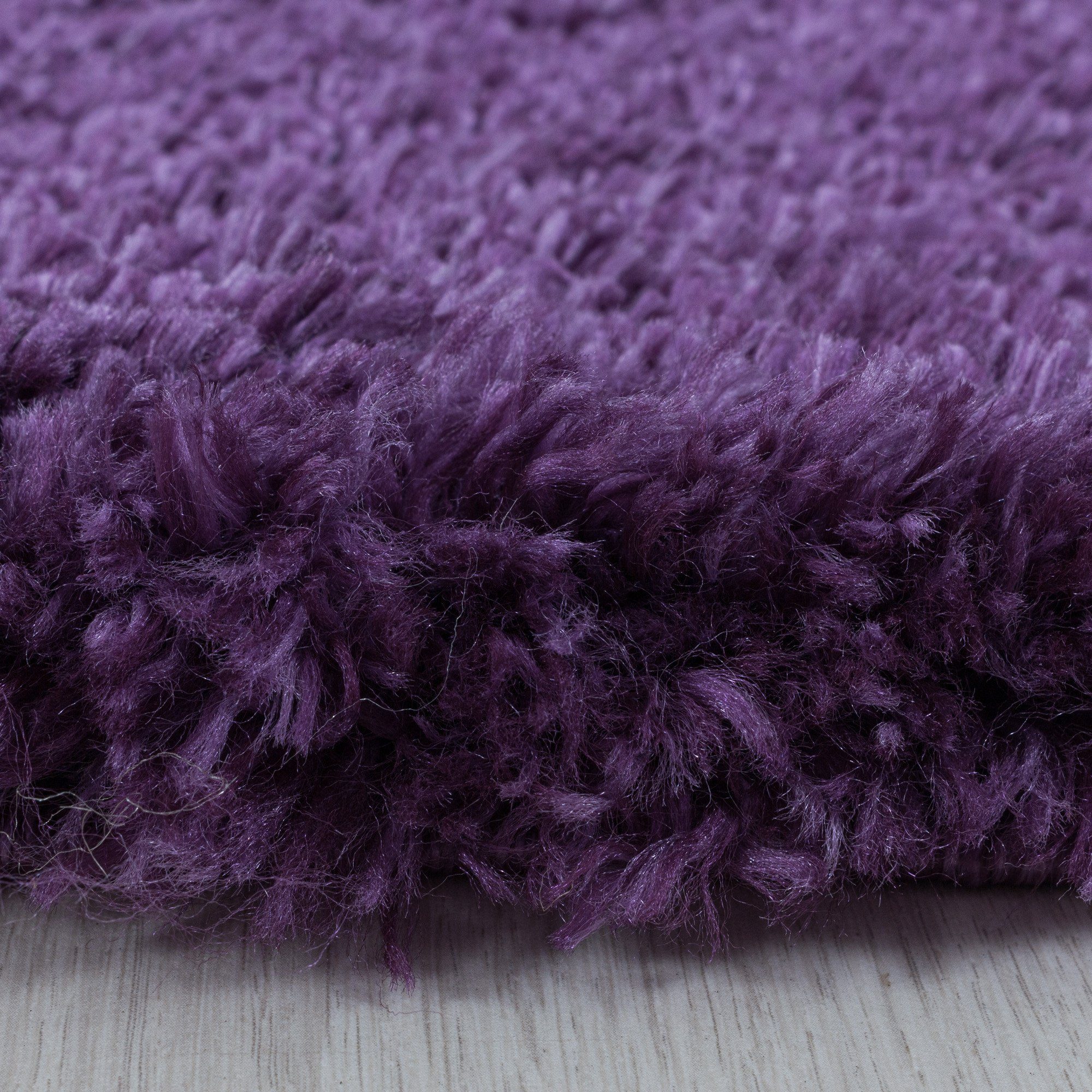Hochflor-Teppich Teppich Hochflorteppich Langflorteppich Uni kuschelig Wohnzimmer, Miovani, Rechteckig, Höhe: 50 mm