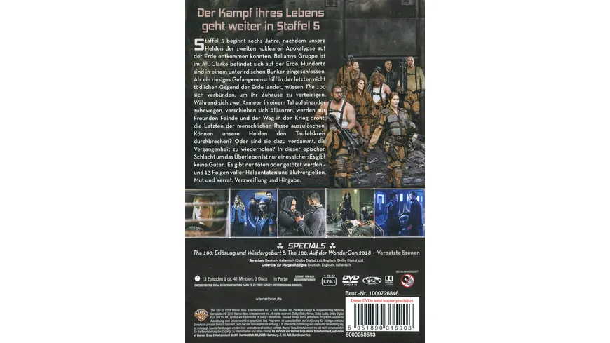 The 100 - Die komplette 5. Staffel  [3 DVDs]