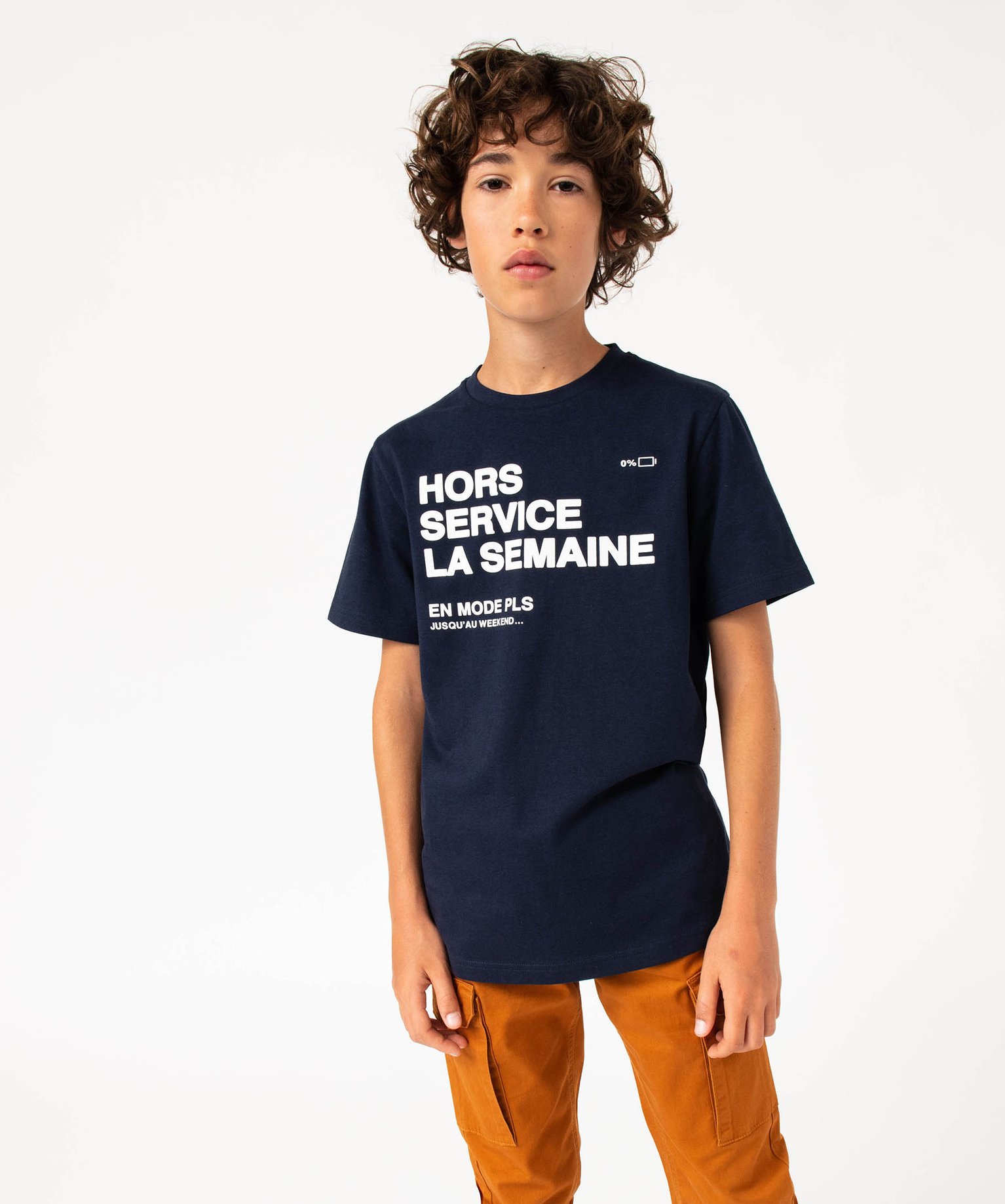 Tee-shirt à manches courtes imprimé Garçon marine | GEMO