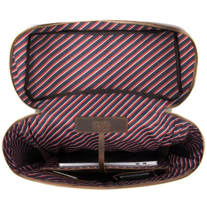 Buckle & Seam Leder Rucksack Siwa - Braun \/ Stripes