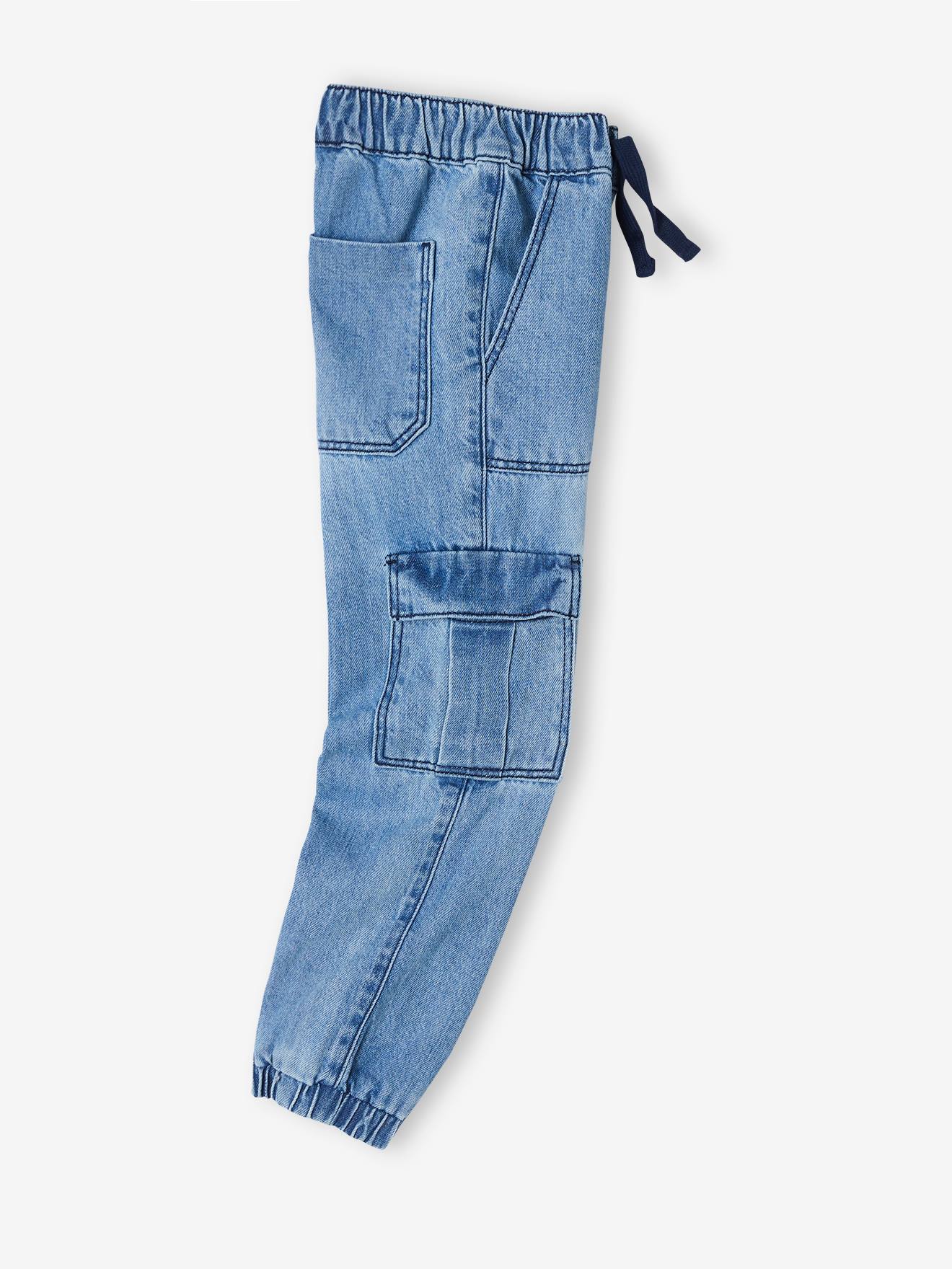 Pantalon battle denim garçon facile à enfiler double stone