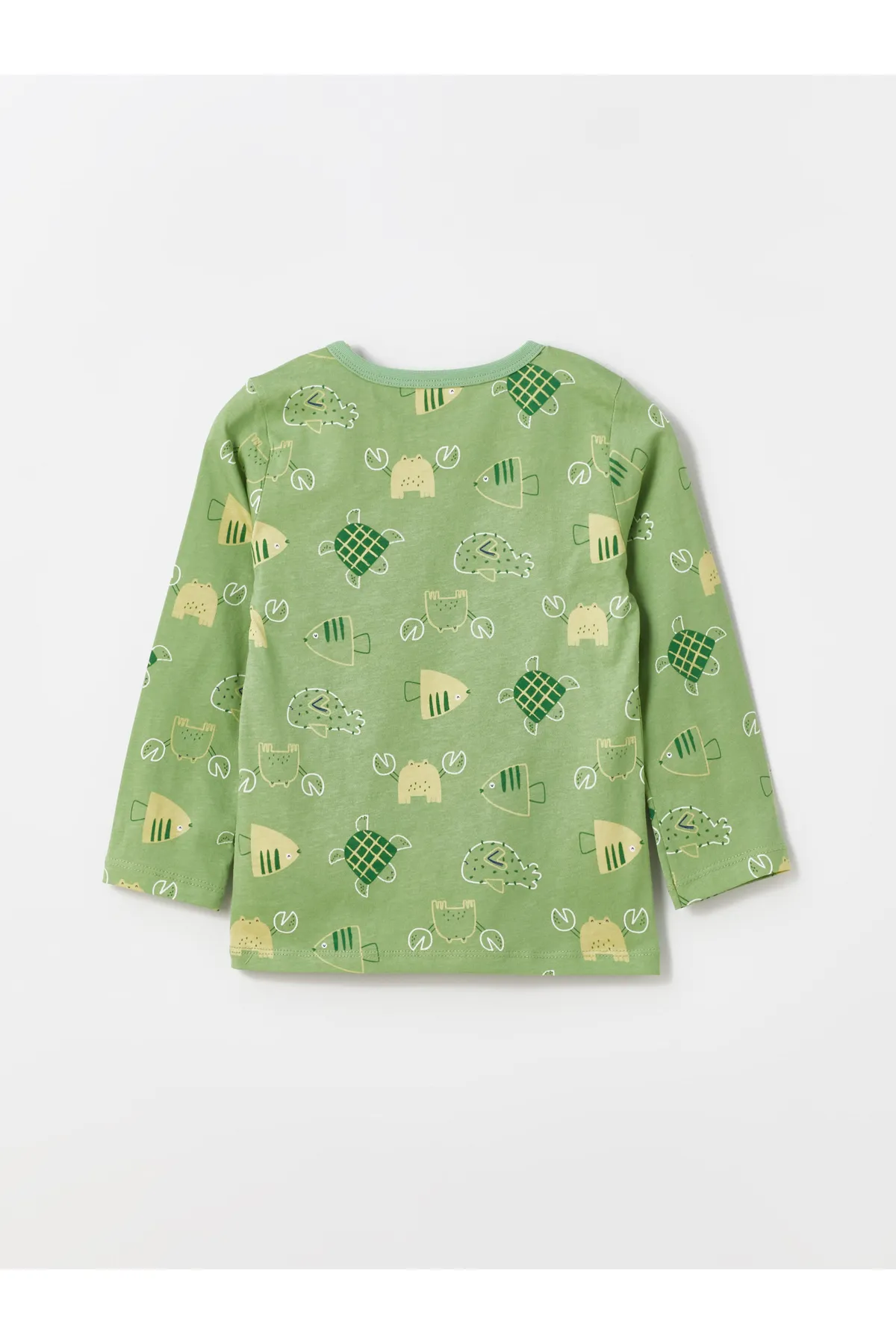 LC Waikiki  Bedrucktes Pyjama-Set für Babys mit Rundhalsausschnitt und langen Ärmeln, 2-teilig