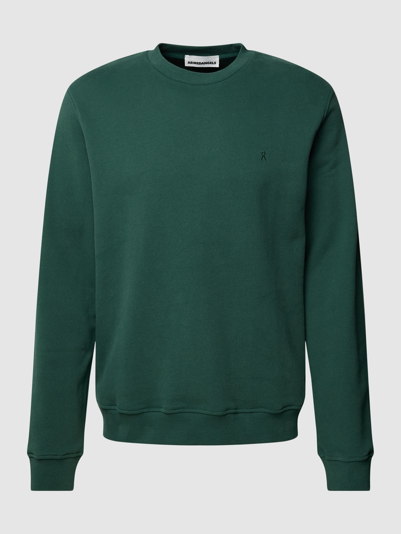 Sweatshirt mit Logo-Stitching Modell 'BAARO' in dunkelgrün