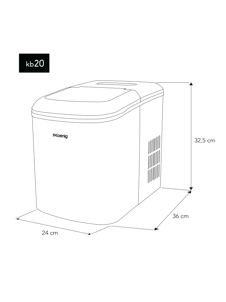 HKoenig Eiswürfelmaschine KB20 in Silber günstig kaufen onesize