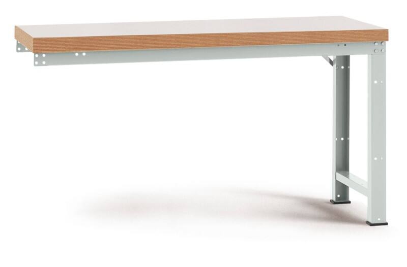 Manuflex Stationär Anbauwerkbank PROFI Standard Kunststoff Lichtgrau 1.500 x 700 x 840 mm