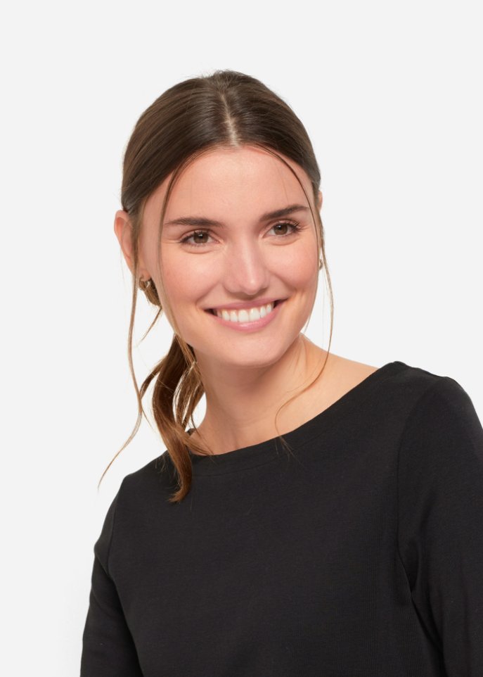 Stretch-Shirt mit U-Boot-Ausschnitt