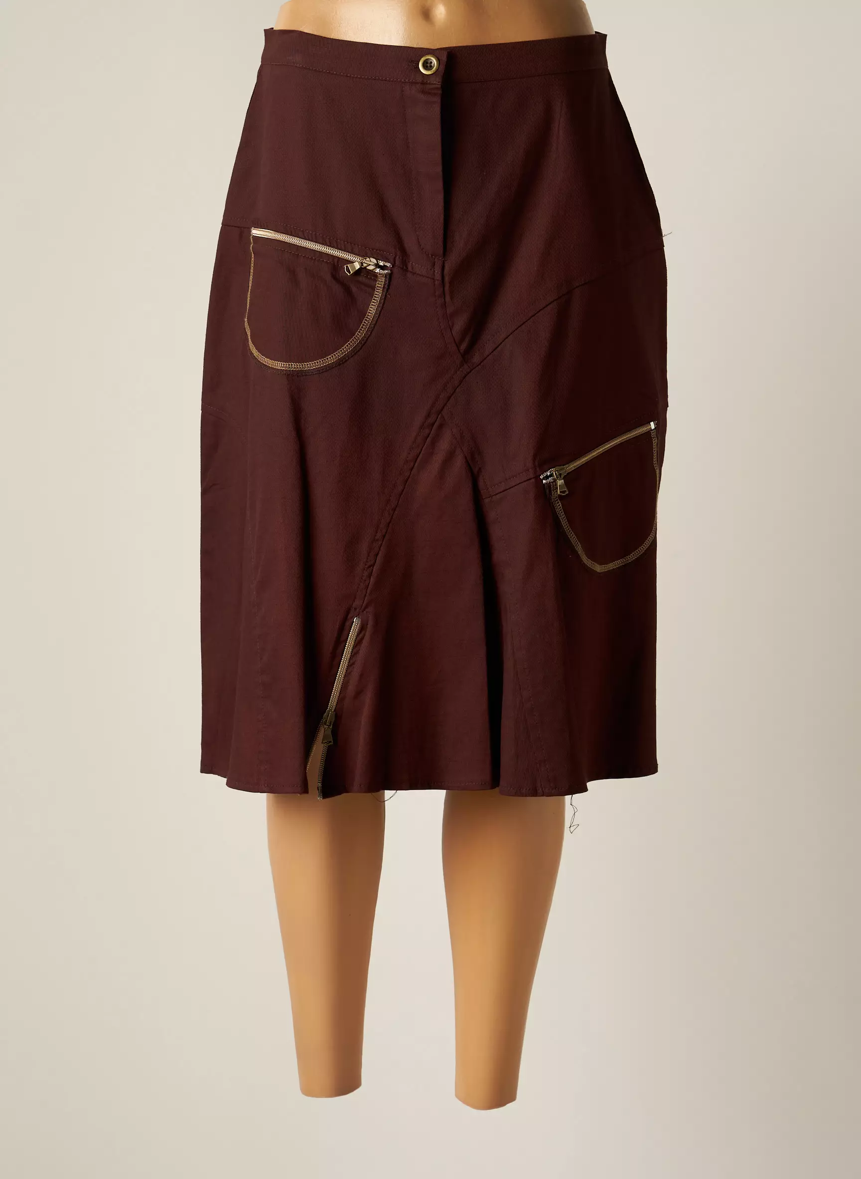 S Quise Jupes Mi Longues Femme couleur marron