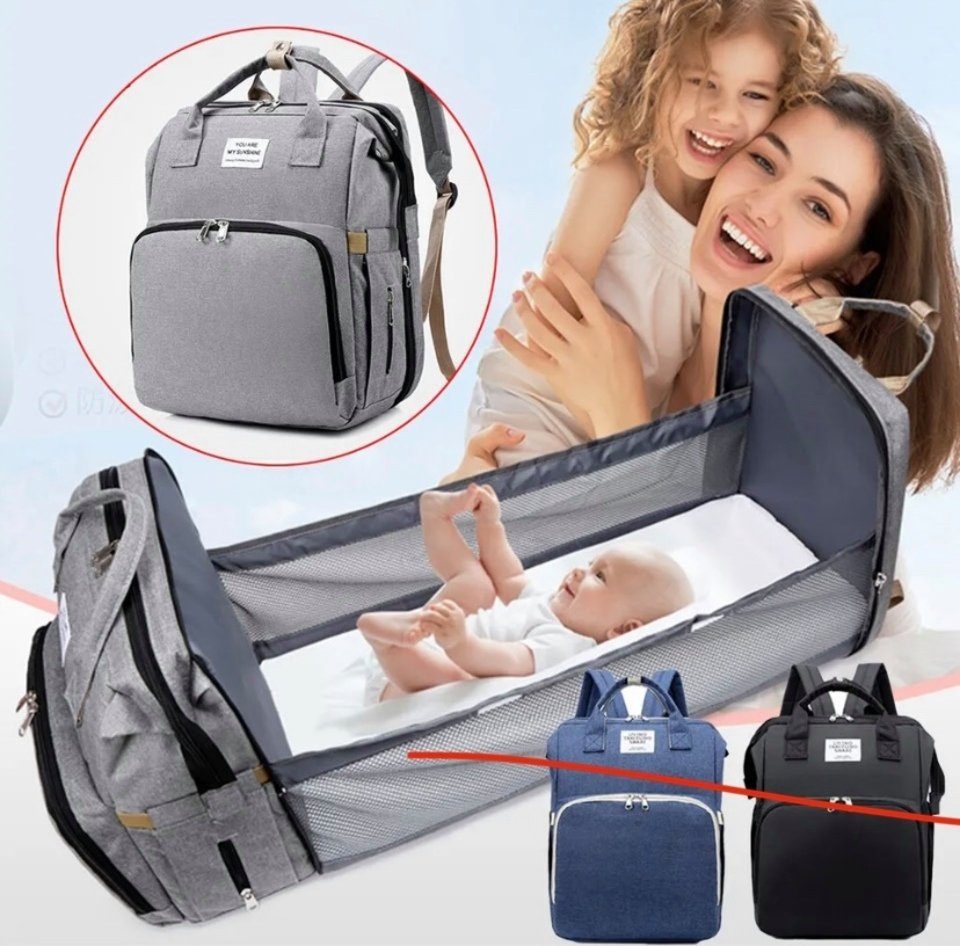 E-Commerce.Maschmann Wickeltasche Multifunktionale Wickeltasche große Kapazität ausziehbar faltbar grau