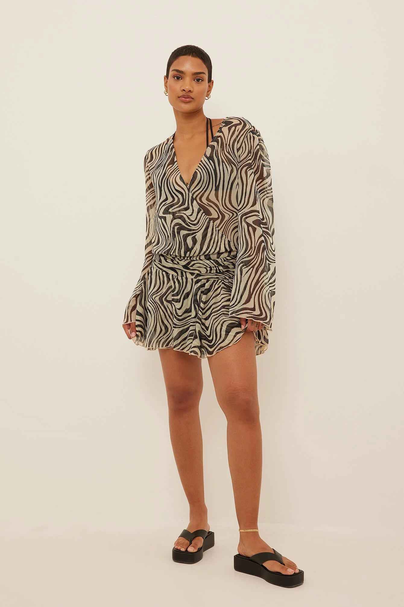 Chiffon-Kleid in Wickeloptik