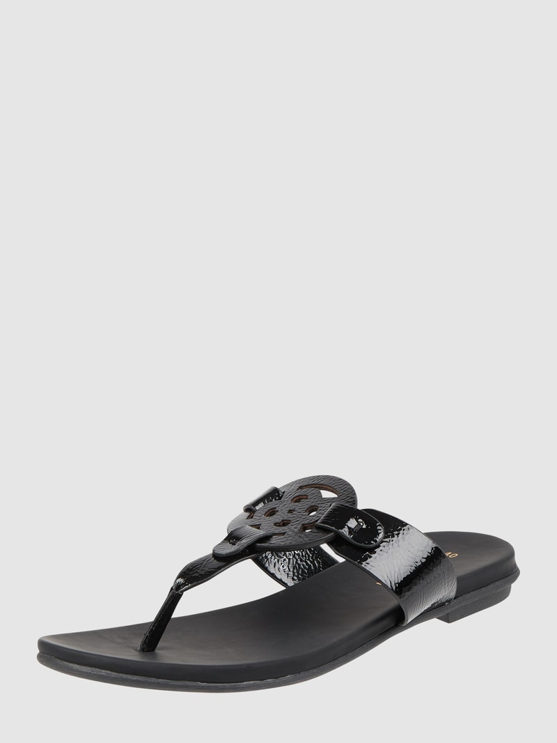 Zehentrenner in Lack-Optik Modell 'Jasmin' in schwarz