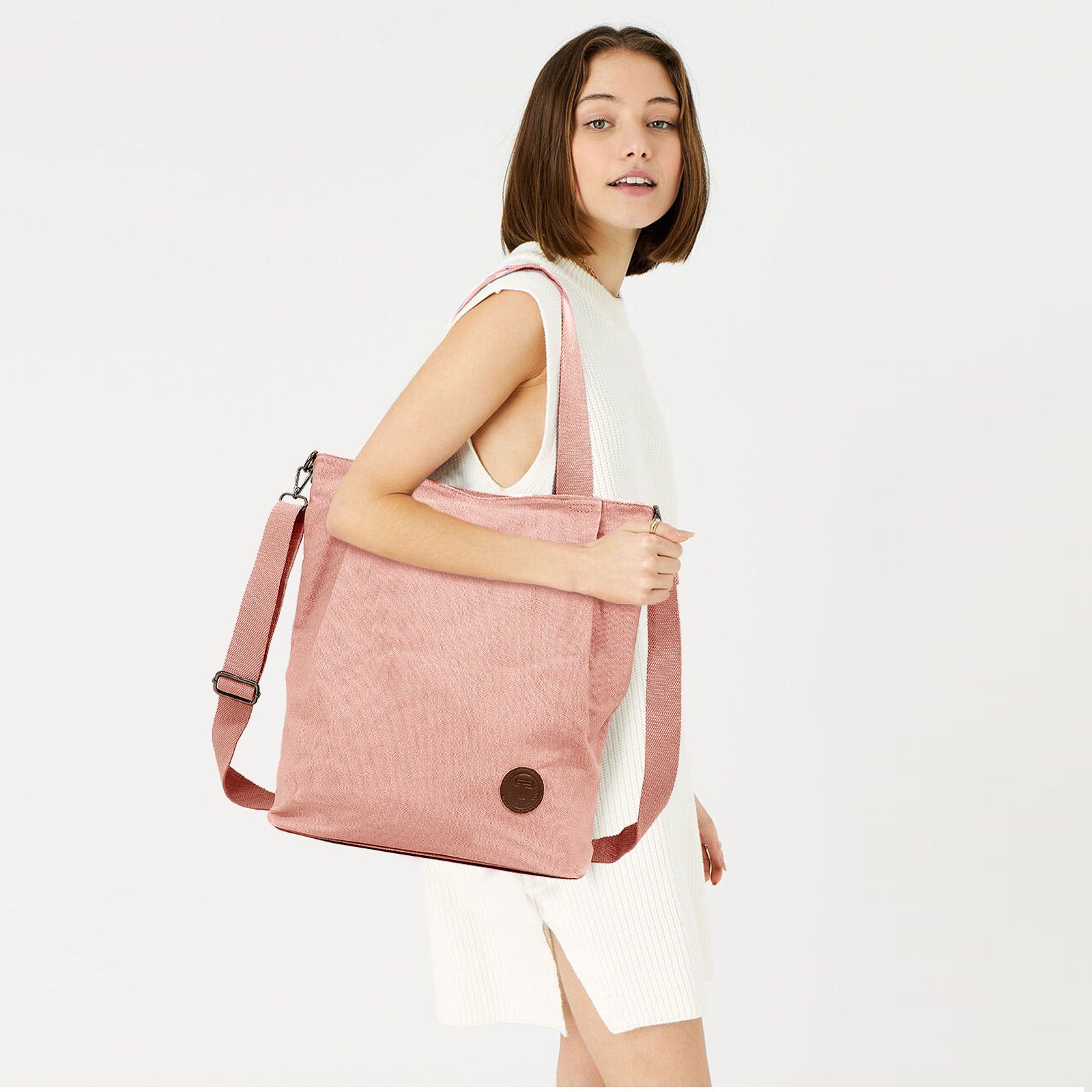 TAN.TOMI Schultertasche Canvas Umhängetasche Damen, Groß Handtasche, für Schule Shopper Lässige Täglich Ausflug Einkauf