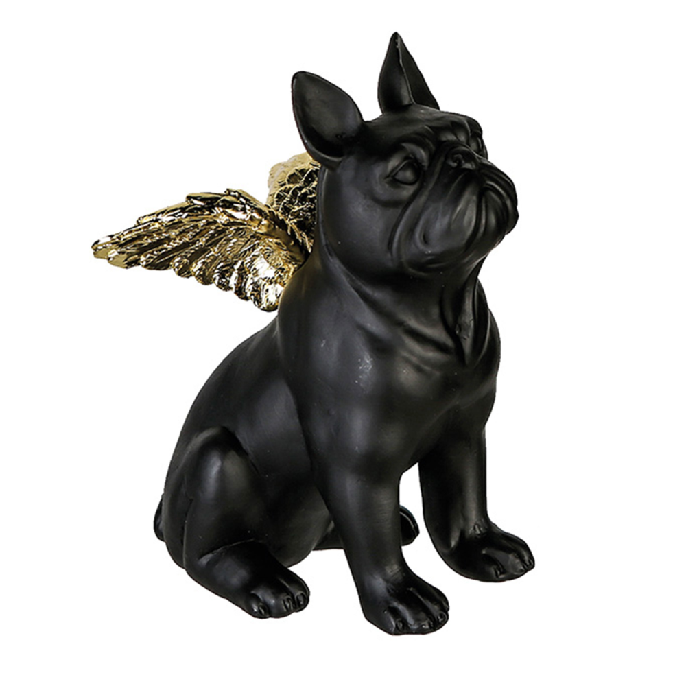 Figur Bulldog Flying Bulli schwarz/