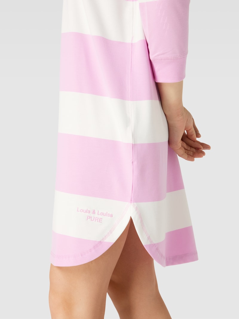 Nachthemd mit Streifenmuster Modell 'Pure' in rosa
