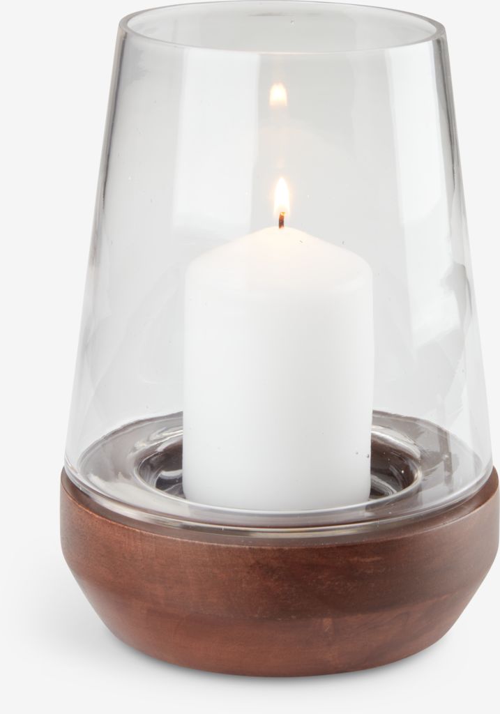 DARIUS Laterne Ø15xH21cm transparent/braun