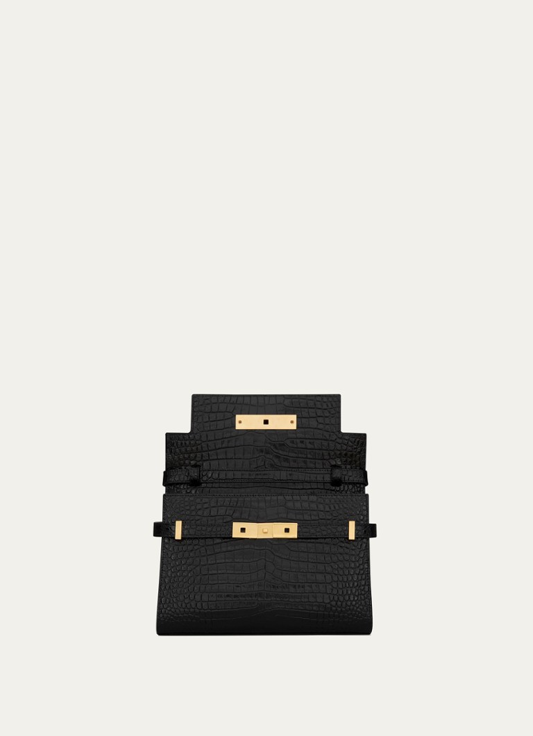 Geantă de umăr mică Saint Laurent Manhattan din piele de vițel.