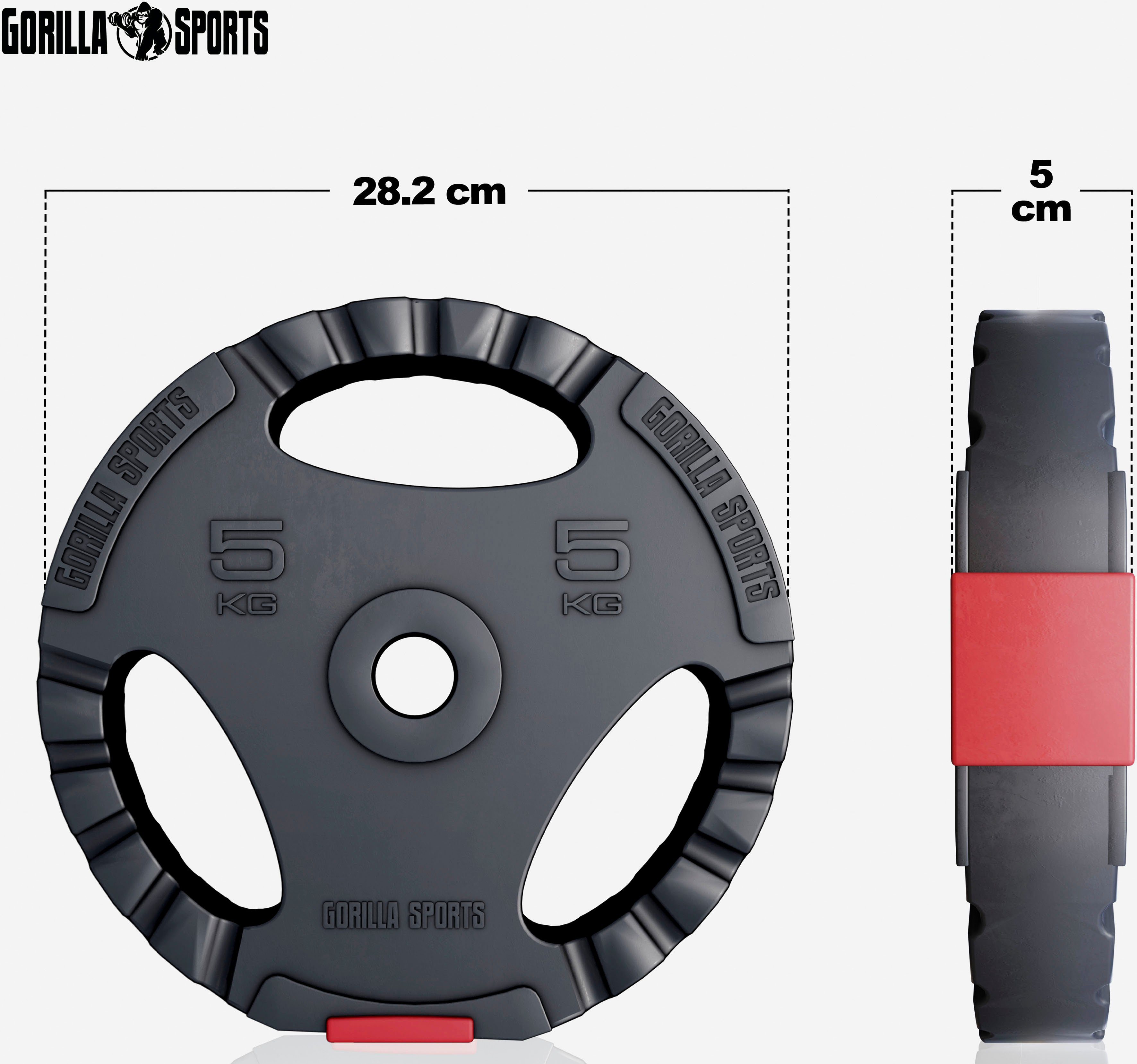 GORILLA SPORTS Hantelscheiben 30 kg - 6 x 5 kg, 30 kg, (Set, 6-tlg)