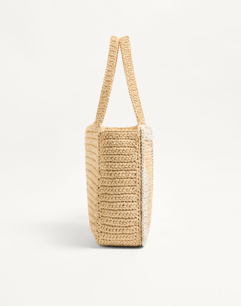 Valentino Garavani Viva Superstar Stor Raffia indkøbstaske