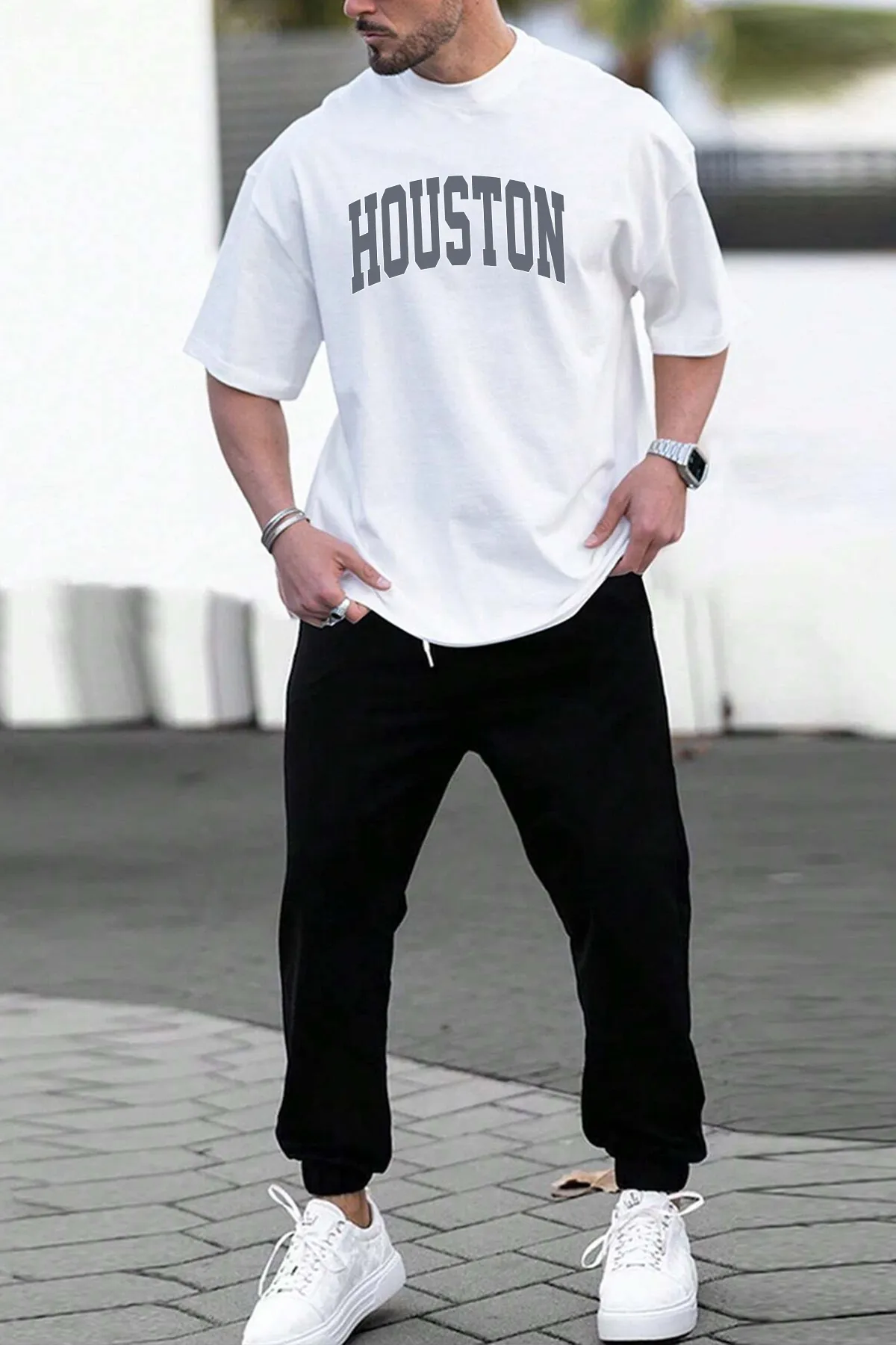 uyguntarz  Sport-Sweatsuit Set - Weiß - Regular Fit