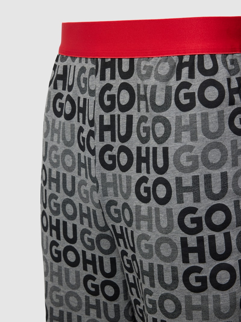 Pyjama-Hose mit Label-Details Modell 'Monogram' in mittelgrau