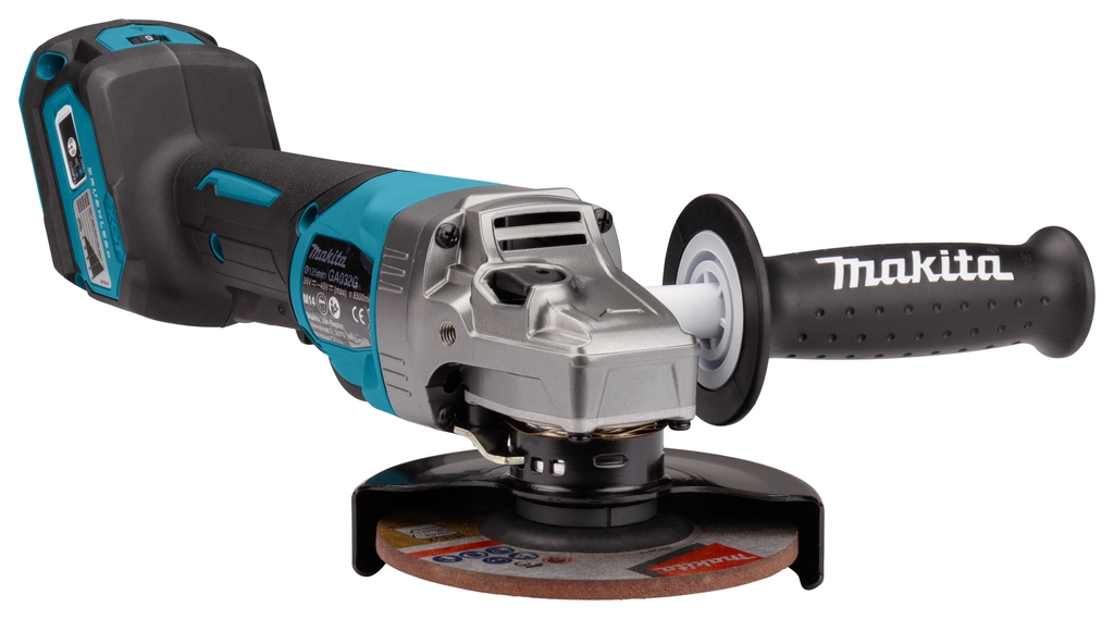 Polizor unghiular Makita GA032GZ 40V max cu AWS și întrerupător de siguranță 125mm fără baterii și încărcător în MBOX