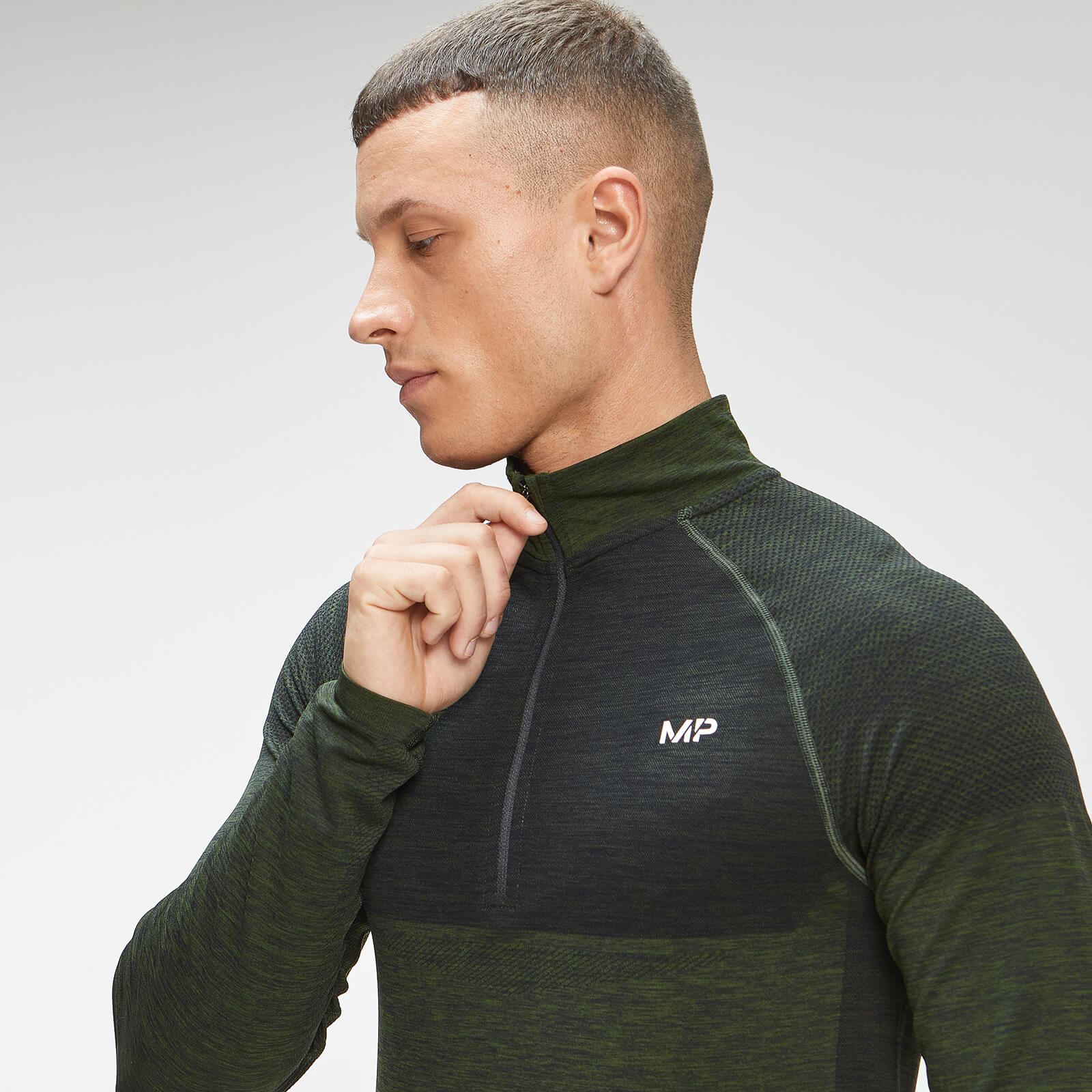 MP Men's Seamless 1/4 Zip - Vine Leaf Marl