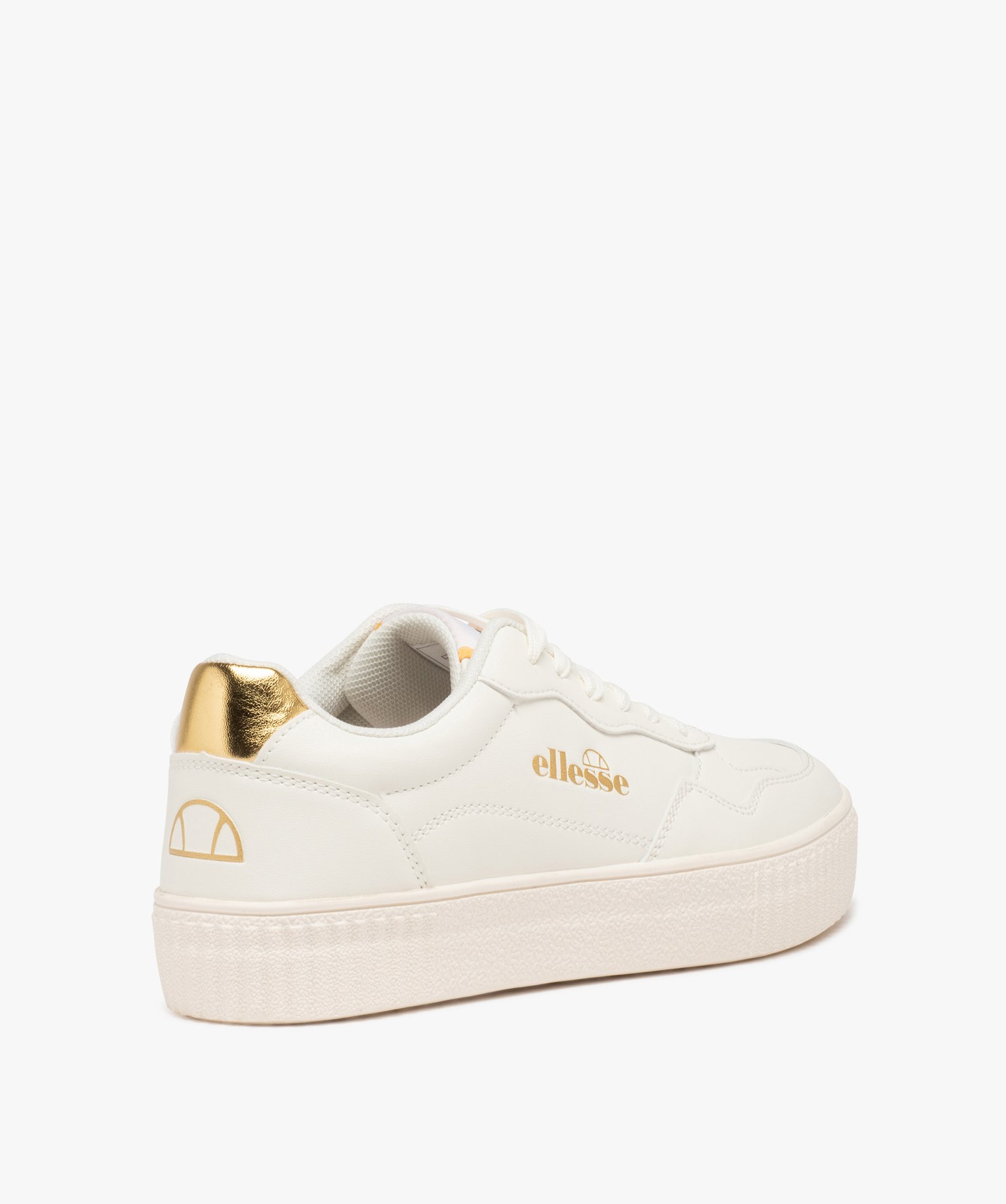 Baskets femme unies style rétro détail doré - Ellesse blanc | GEMO