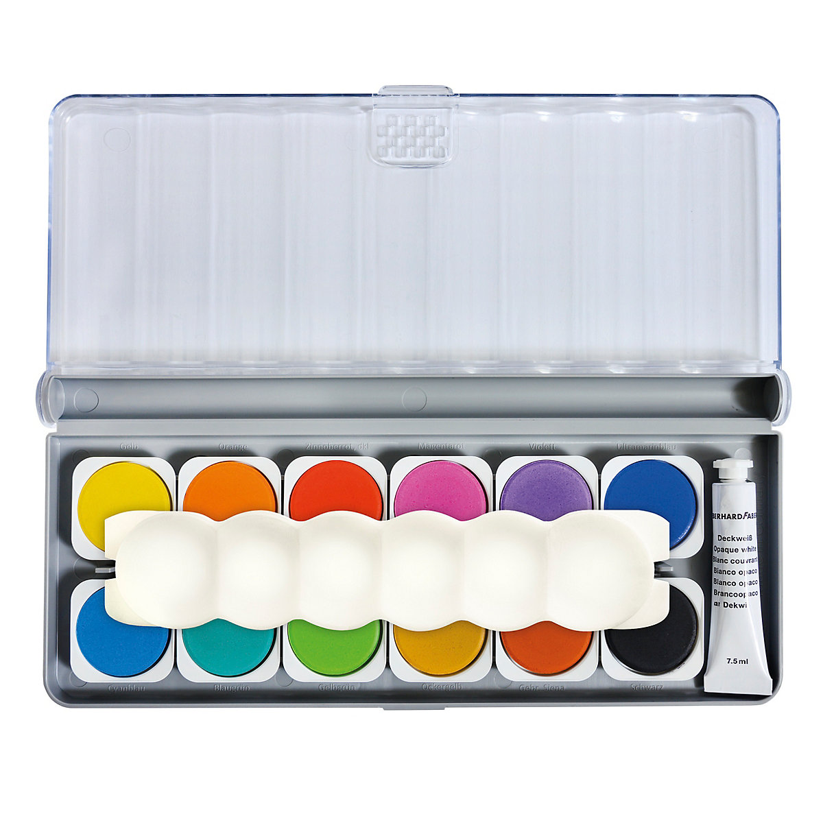 Deckfarbkasten Winner, 12 Farben, inkl. Mischpalette & Deckweiß
