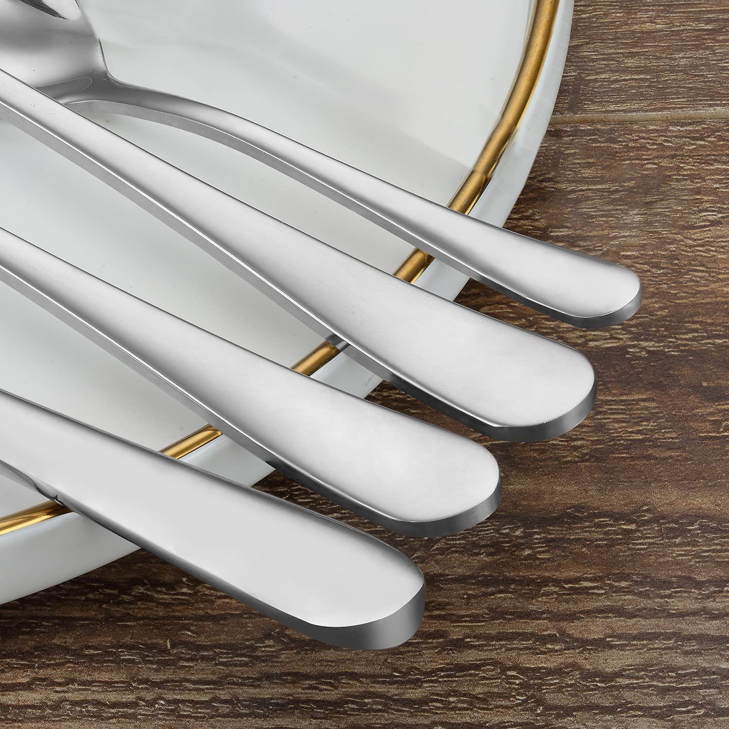 Yaviel Besteck-Set 24 Teilig 6 Personen Besteck Edelstahl Besteckset, Essbesteck Set mit Messer Gabel Löffel Hochwertiges Edelstahlbesteck