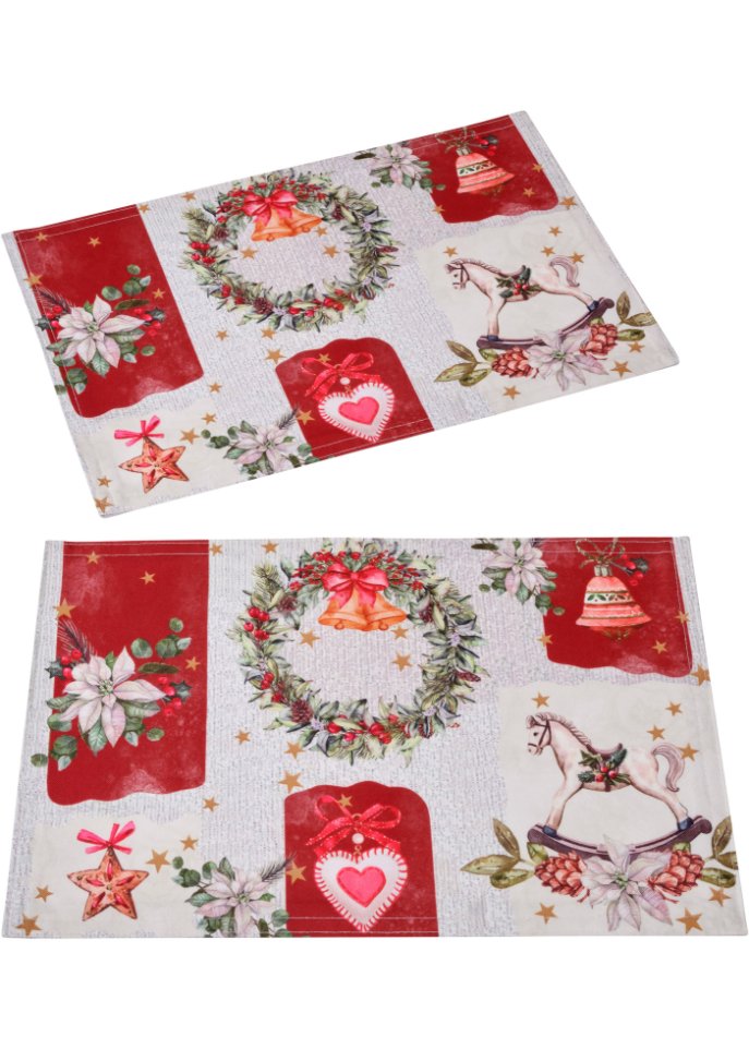 Tischset mit Weihnachtsdruck (2er Pack)