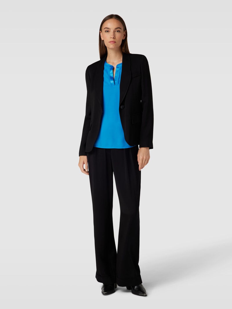 Blusenshirt mit V-Ausschnitt in royalblau