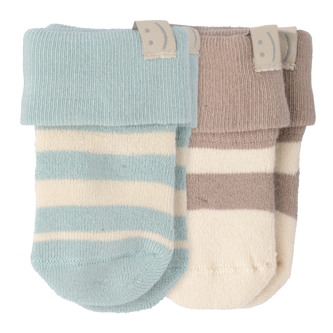 2 Paar Newborn Socken im Ringel-Look