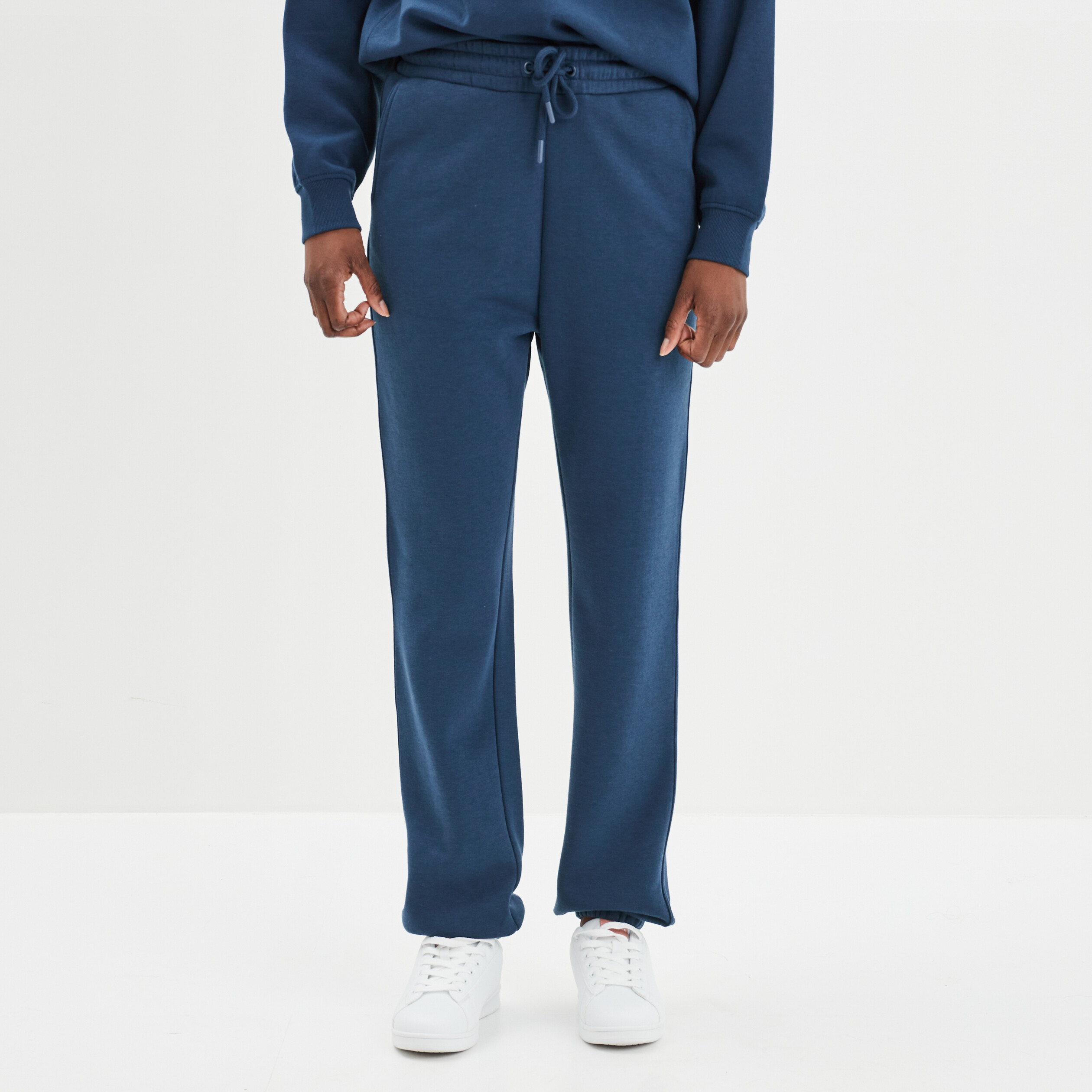 Pantalon jogging droit molleton bleu marine femme | La Halle