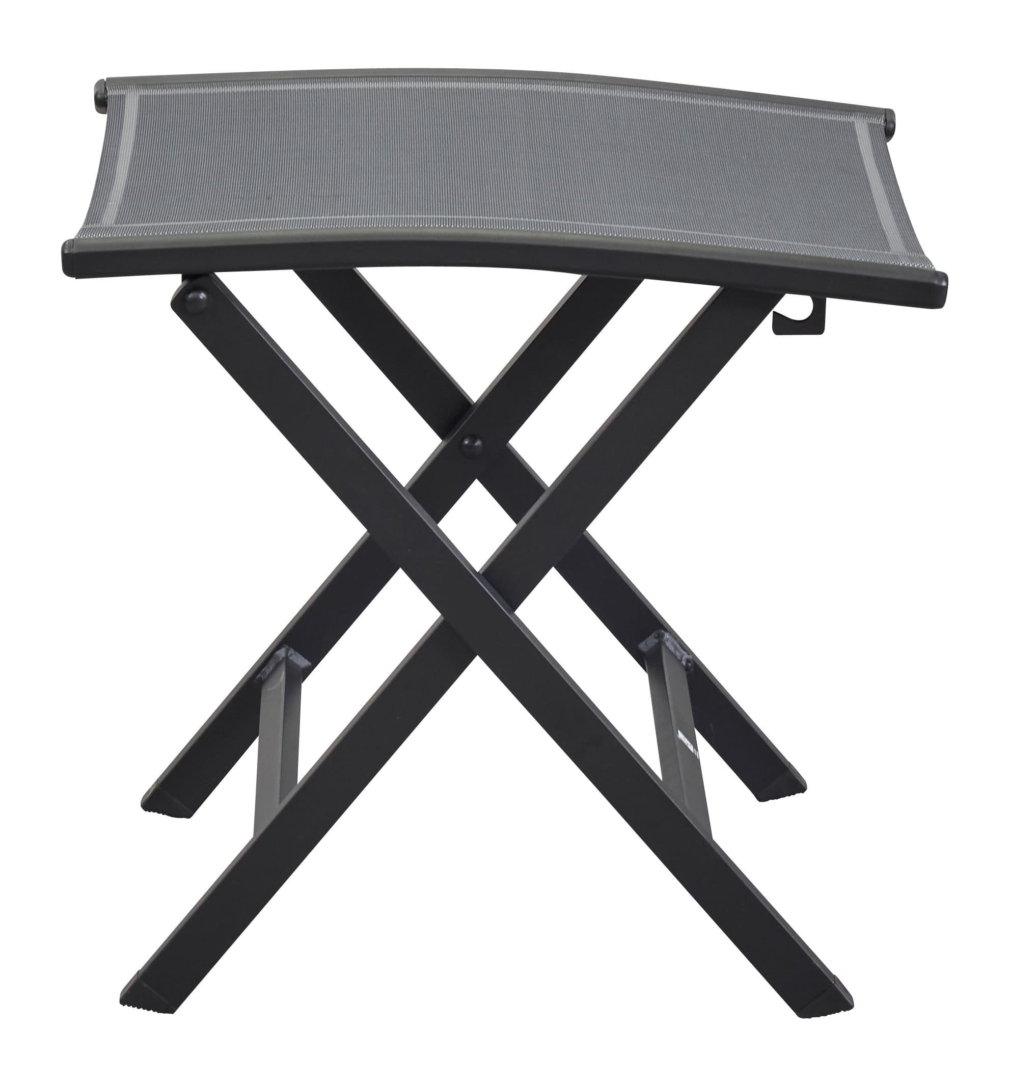 LC Garden Gartenlounge-Hocker LC Garden Unicamo Hocker Textilen matt schwarz/silber Fußbank