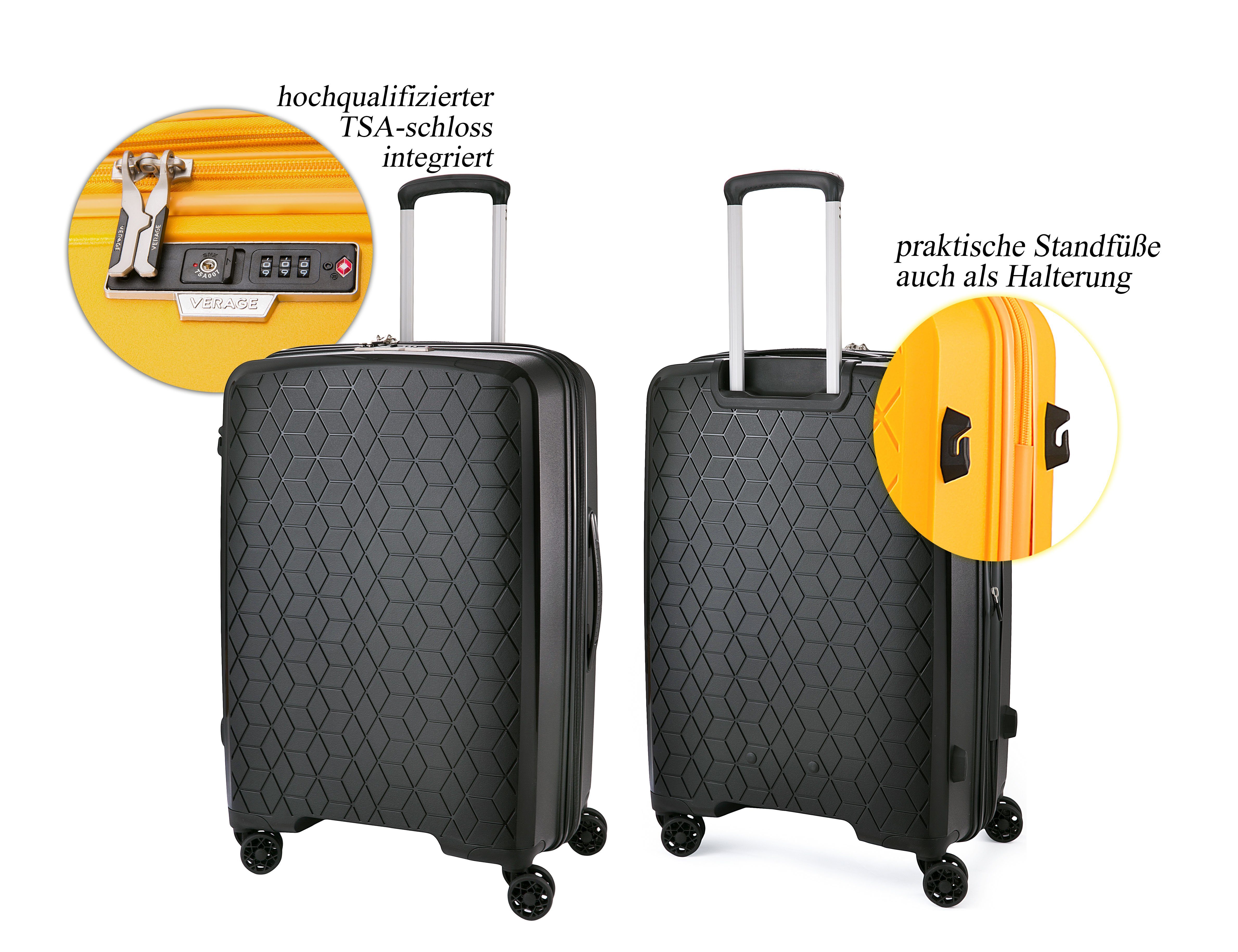 Verage Hartschalen-Trolley Diamond, 4 Rollen, Hartschale, Doppelrollen,TSA-Zahlenschloss, Sicherheitsreißverschluss