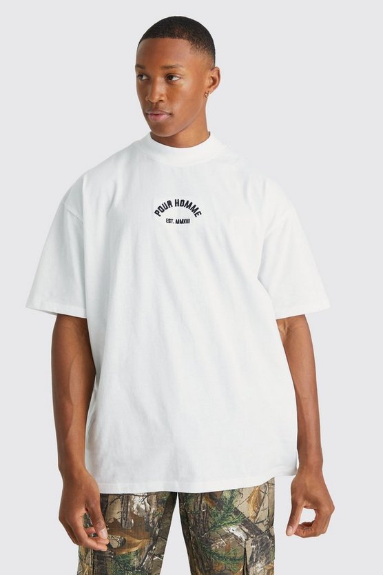 Oversize T-Shirt mit Homme Official Waschung und Applikation