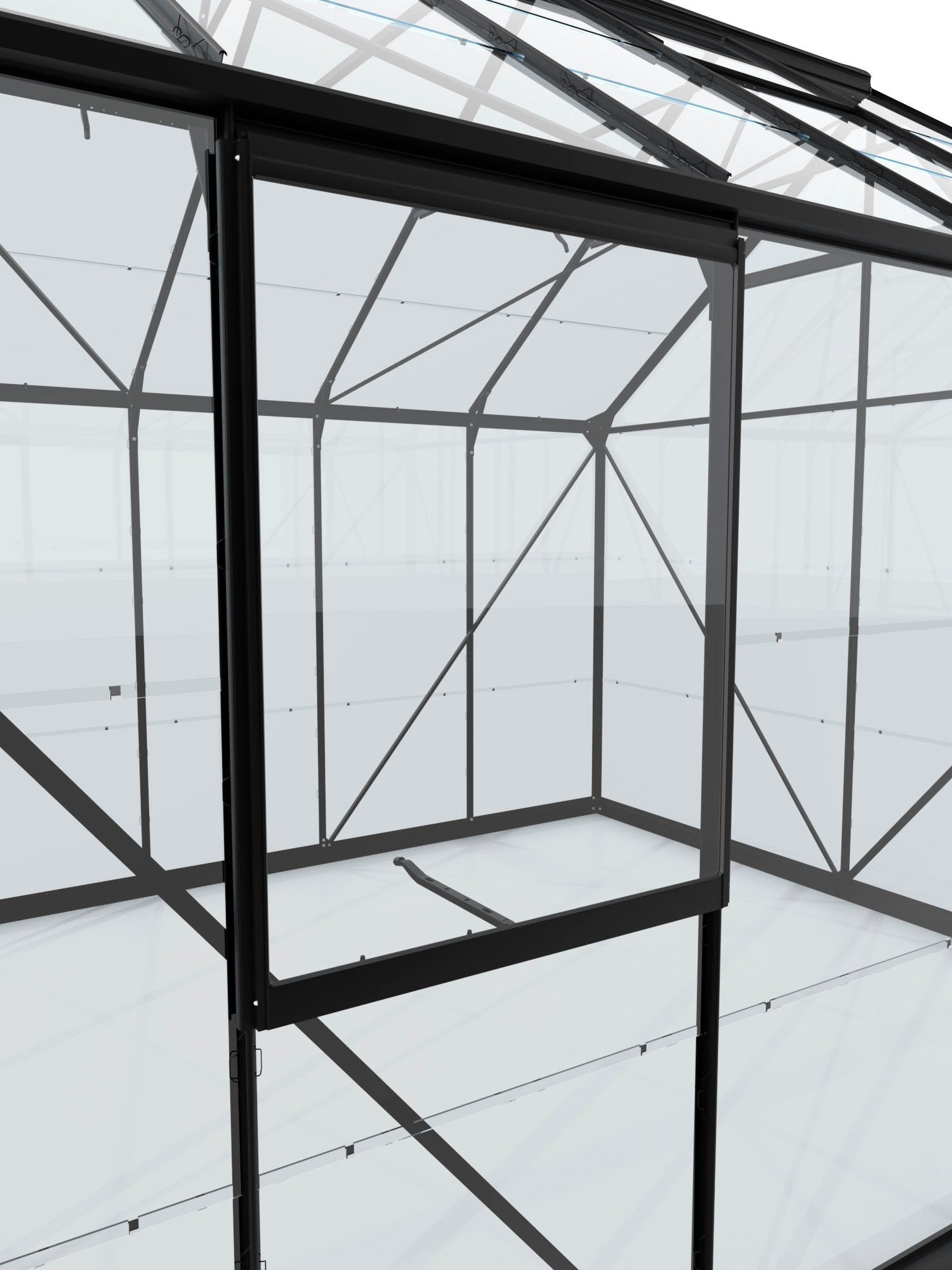 Vitavia Fenster für Venus, Apollo, Calypso, Freya, Dione u.a., Gewächshaus-Fenster, Aluminium, mit 3mm ESG-Glas