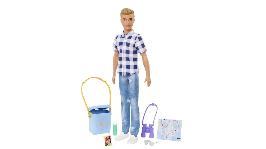Barbie „Abenteuer zu zweit“ Ken Camping-Puppe und Zubehör. Spielzeug für Kinder ab 3 Jahren