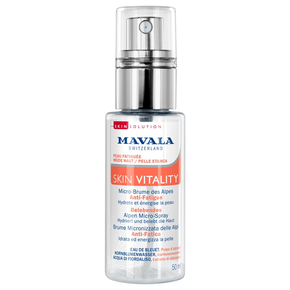 Mavala SKIN VITALITY Micro-Brume des Alpes Anti-fatigue, form at voyage